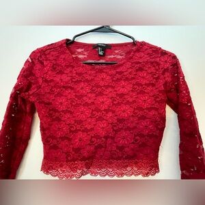 Red laced top